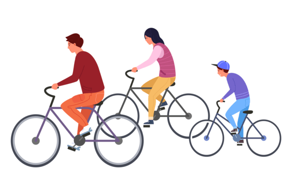 A Graphic Review of a Family Bike Ride Illustration