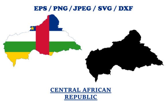 Central African Republic Flag Map Graphics for Commercial Projects