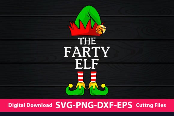 Unwrapping The Farty Elf Funny Christmas Graphics for Crafts